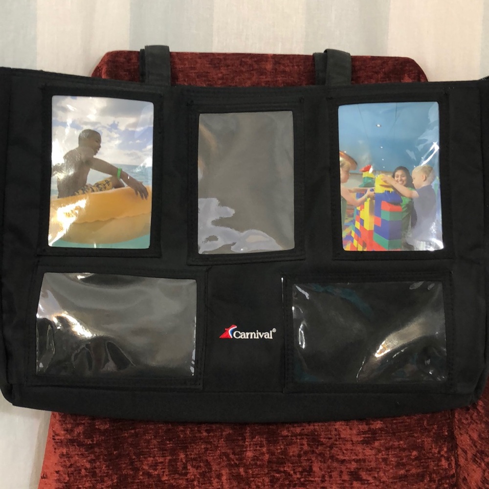 Carnival 5 picture zippered Black Tote